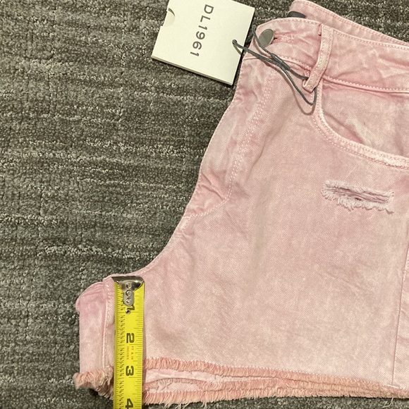 DL1961 Cleo High Rise Denim Shorts in Acid Pink - Picture 12 of 12